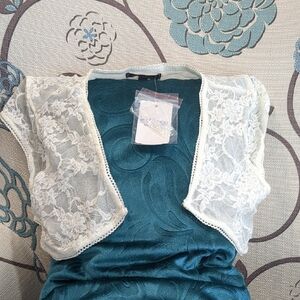 Vintage Beaded Lace Bolero Shrug